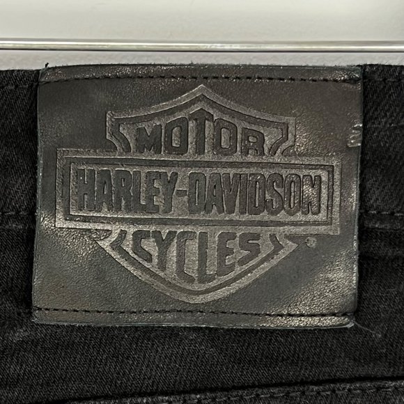 Harley Davidson Womens Petite Black Straight Leg High Rise Jeans size 12P - Picture 7 of 11
